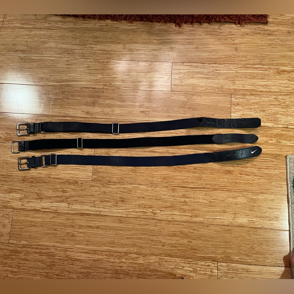Lot of 3 adult size adjustable Navy Baseball/softball belts.